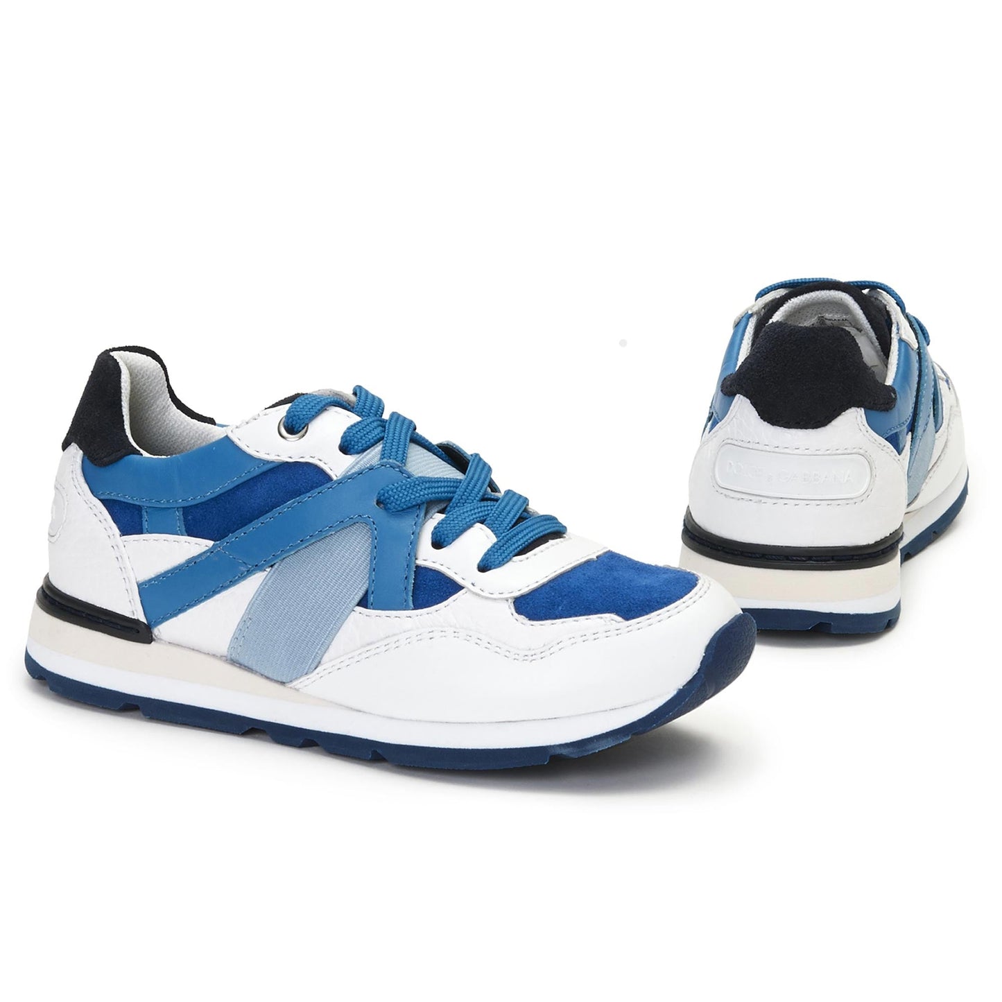 Boys Blue Leather Trainers