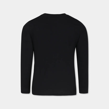 儿童黑色泰迪熊棉T恤