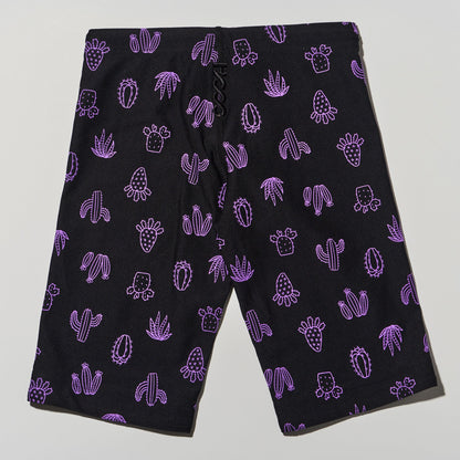 男童紫色印花专业泳裤