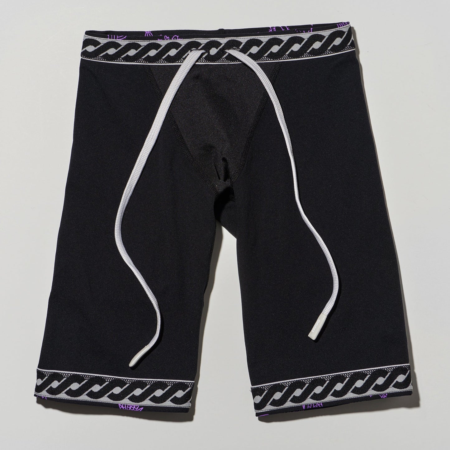 男童紫色印花专业泳裤