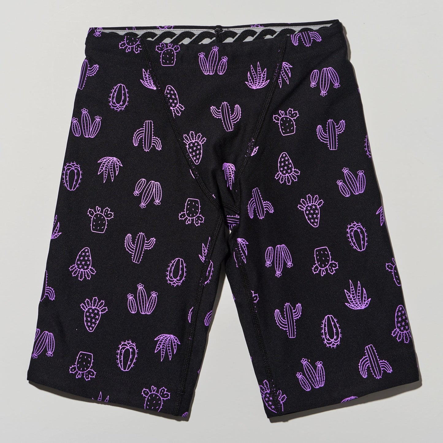 男童紫色印花专业泳裤