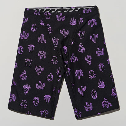 男童紫色印花专业泳裤