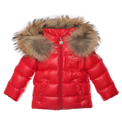 Baby Red Plush Trims Hooded 'K2'Jacket