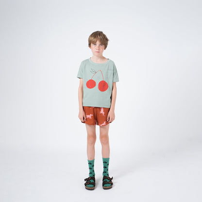 Girls & Boys Purple Plumeria Organic Cotton T-shirt