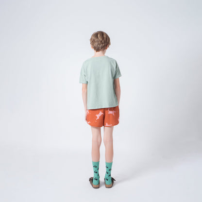 Girls & Boys Purple Plumeria Organic Cotton T-shirt