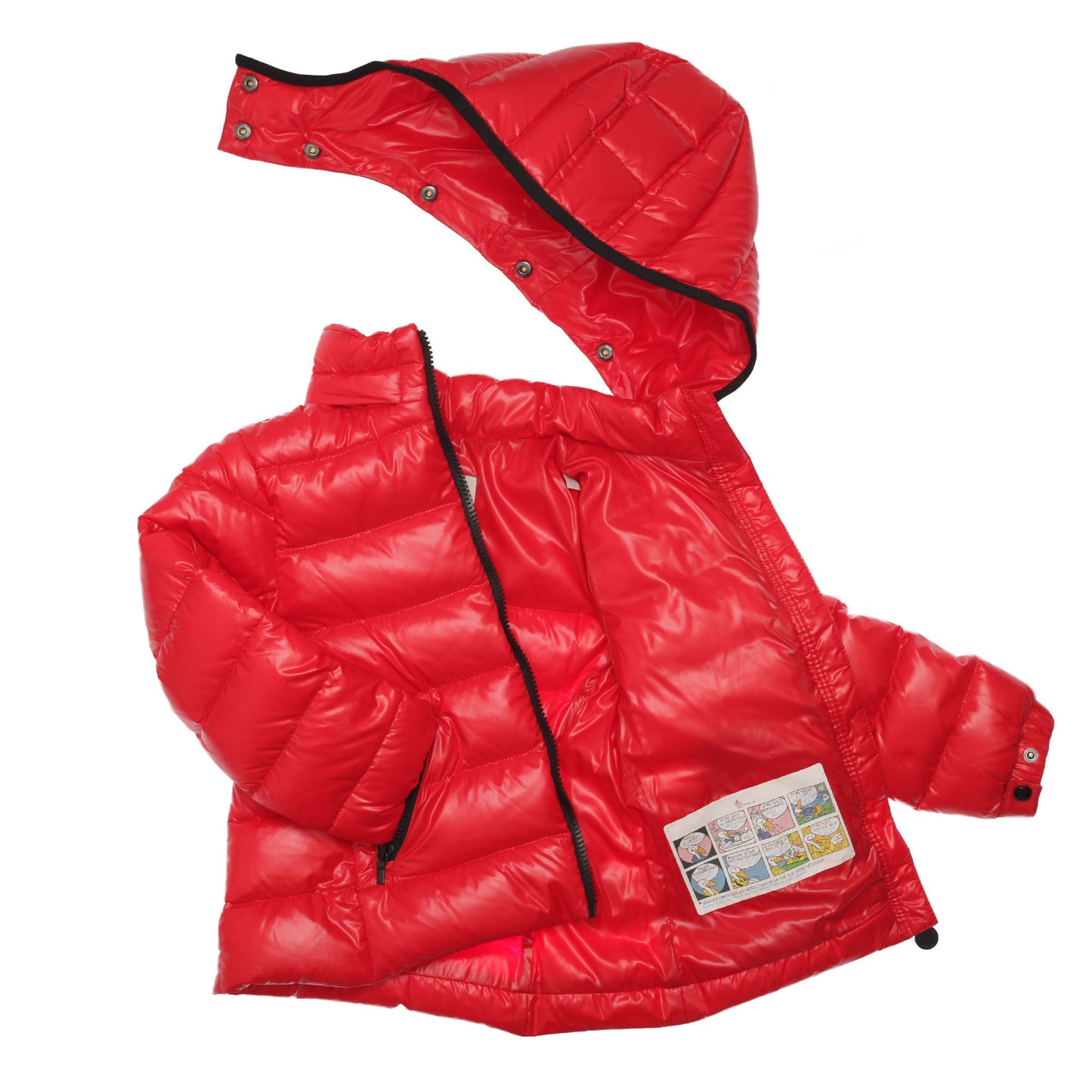 Girls Red Hooded 'Bady' Padded Down Jacket