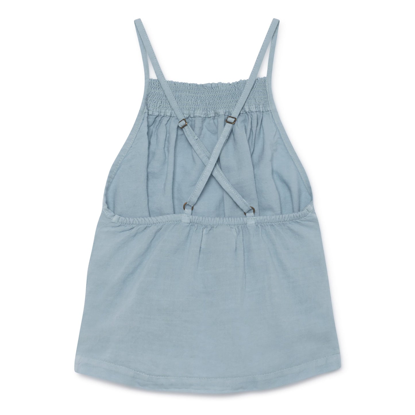 Girls Ashley Blue Orange Cotton Cherry Top