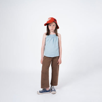Girls Ashley Blue Orange Cotton Cherry Top