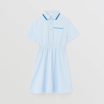 女童浅蓝色Logo棉连衣裙