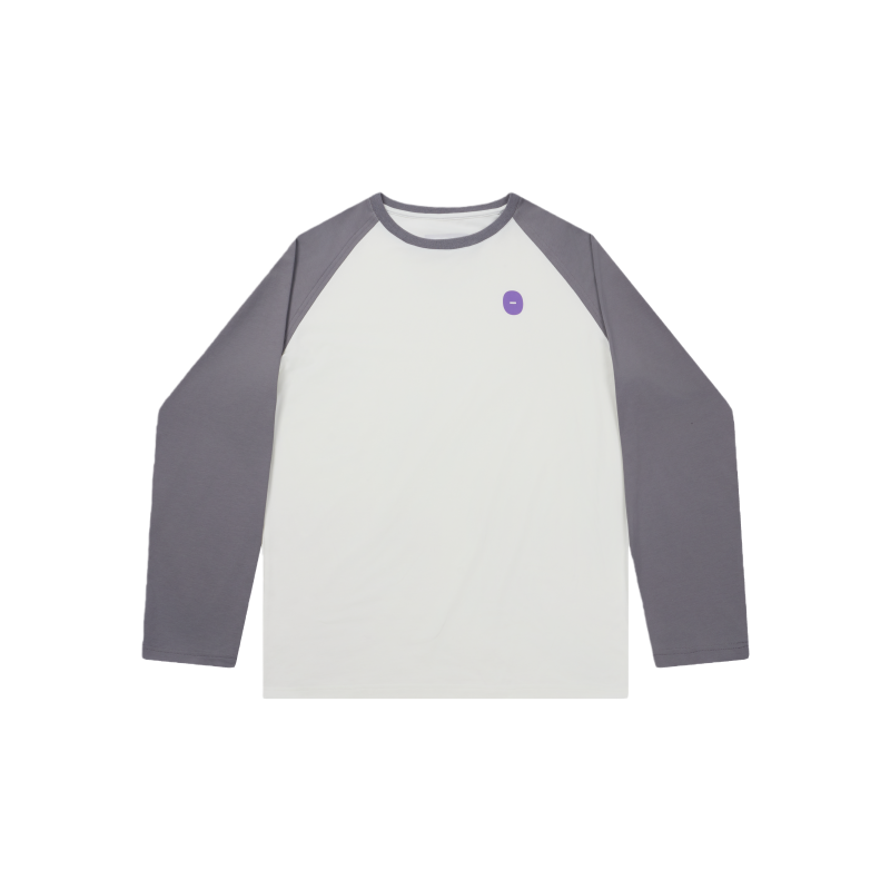 亲子款灰白色噗噗棉插肩长袖T恤