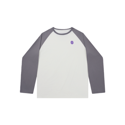 亲子款灰白色噗噗棉插肩长袖T恤