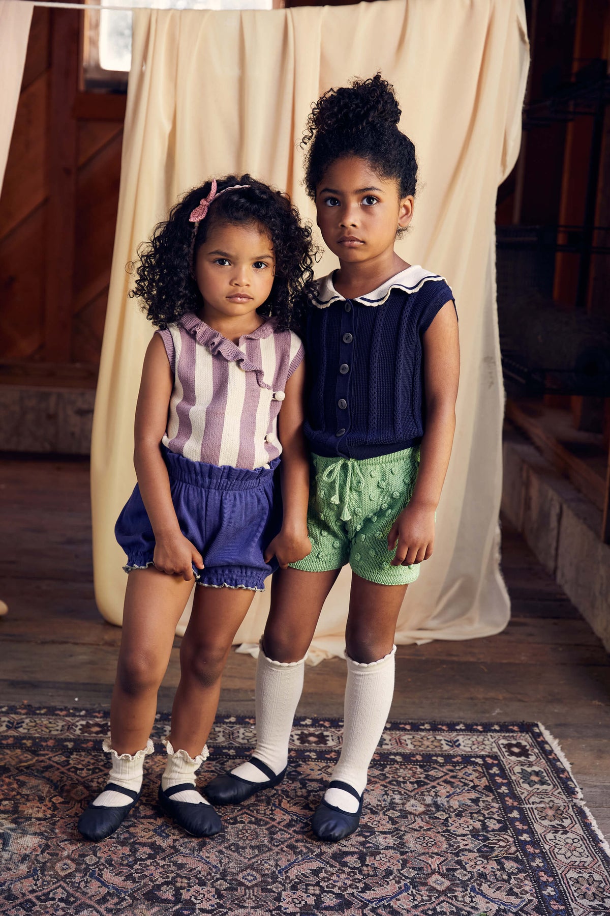 Girls Blue Pima Cotton Shorts