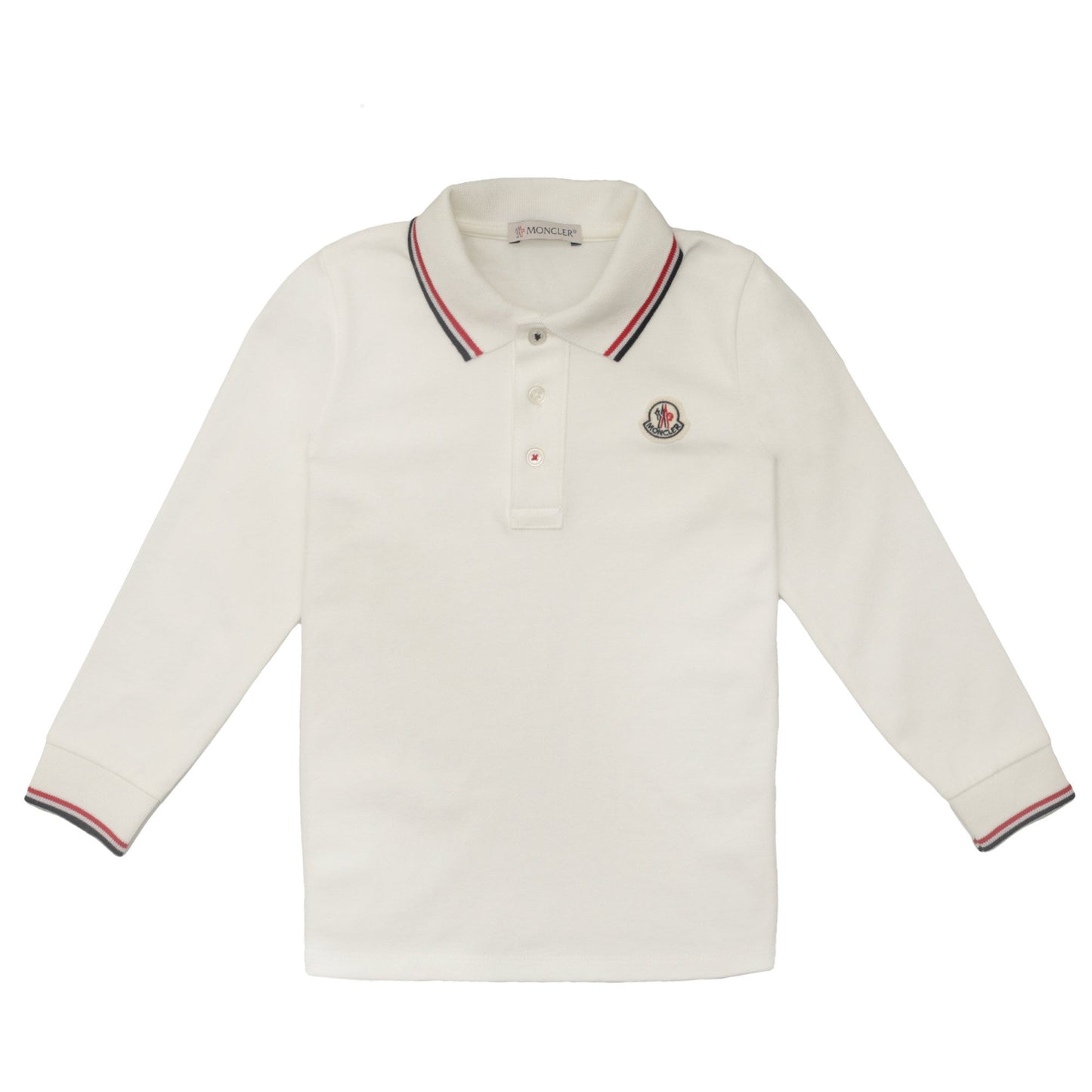 Baby Boys White Rib Cuffs Cotton Polo Shirt