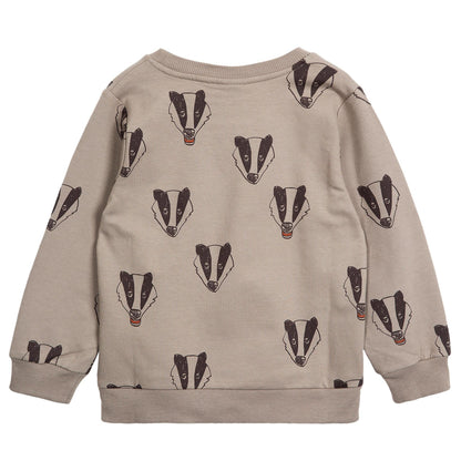 Girls Grey 'Badger' Printed Organic Cotton Sweatshirt