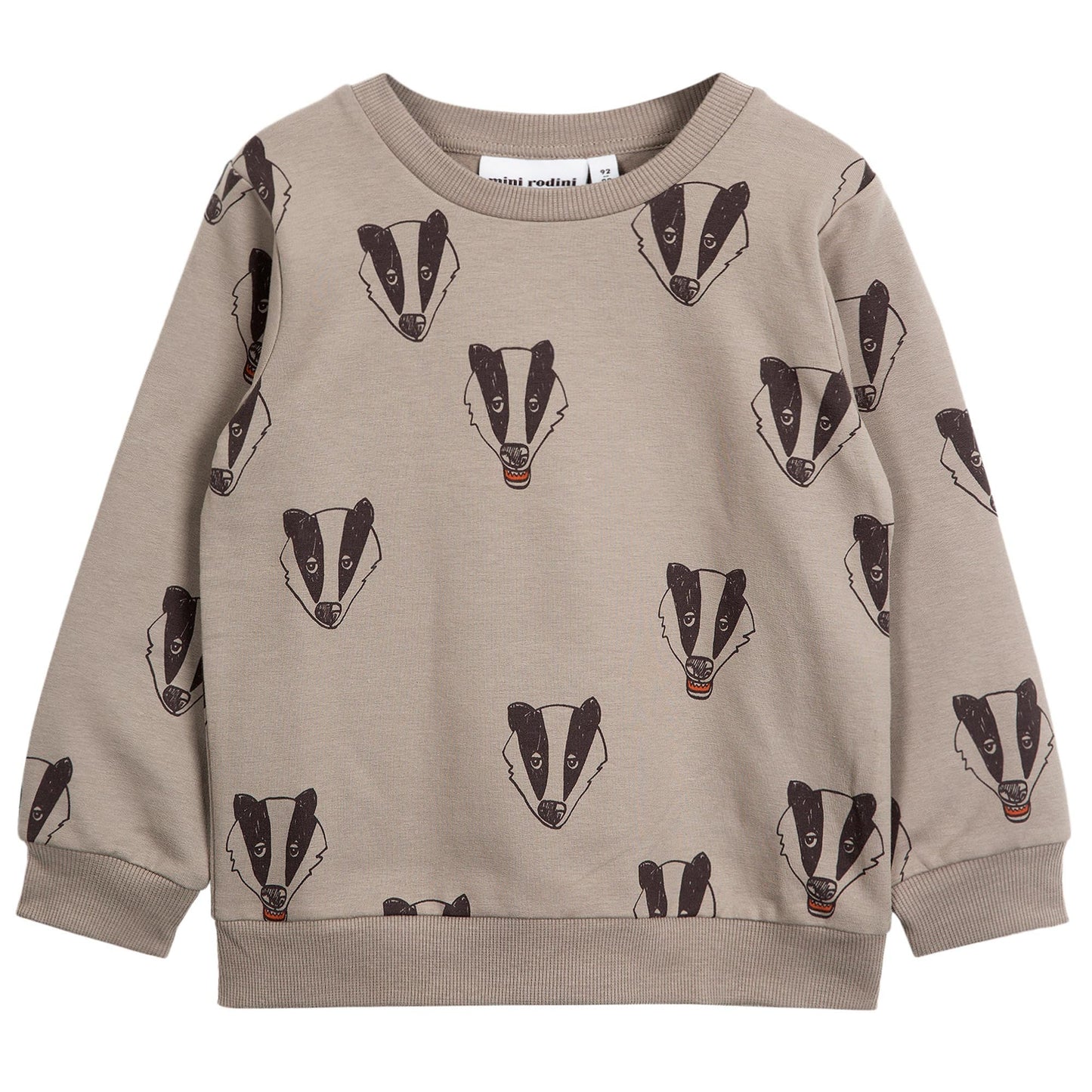 Girls Grey 'Badger' Printed Organic Cotton Sweatshirt