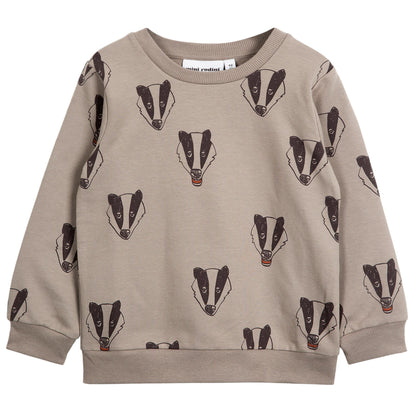 Girls Grey 'Badger' Printed Organic Cotton Sweatshirt