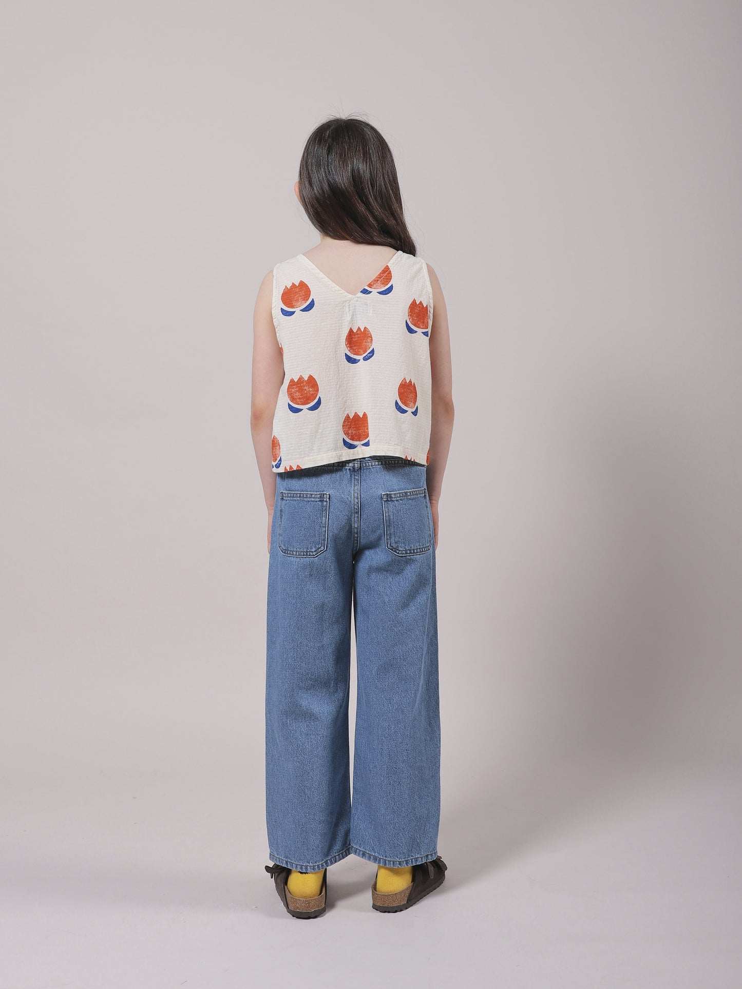 女童白色印花棉上衣