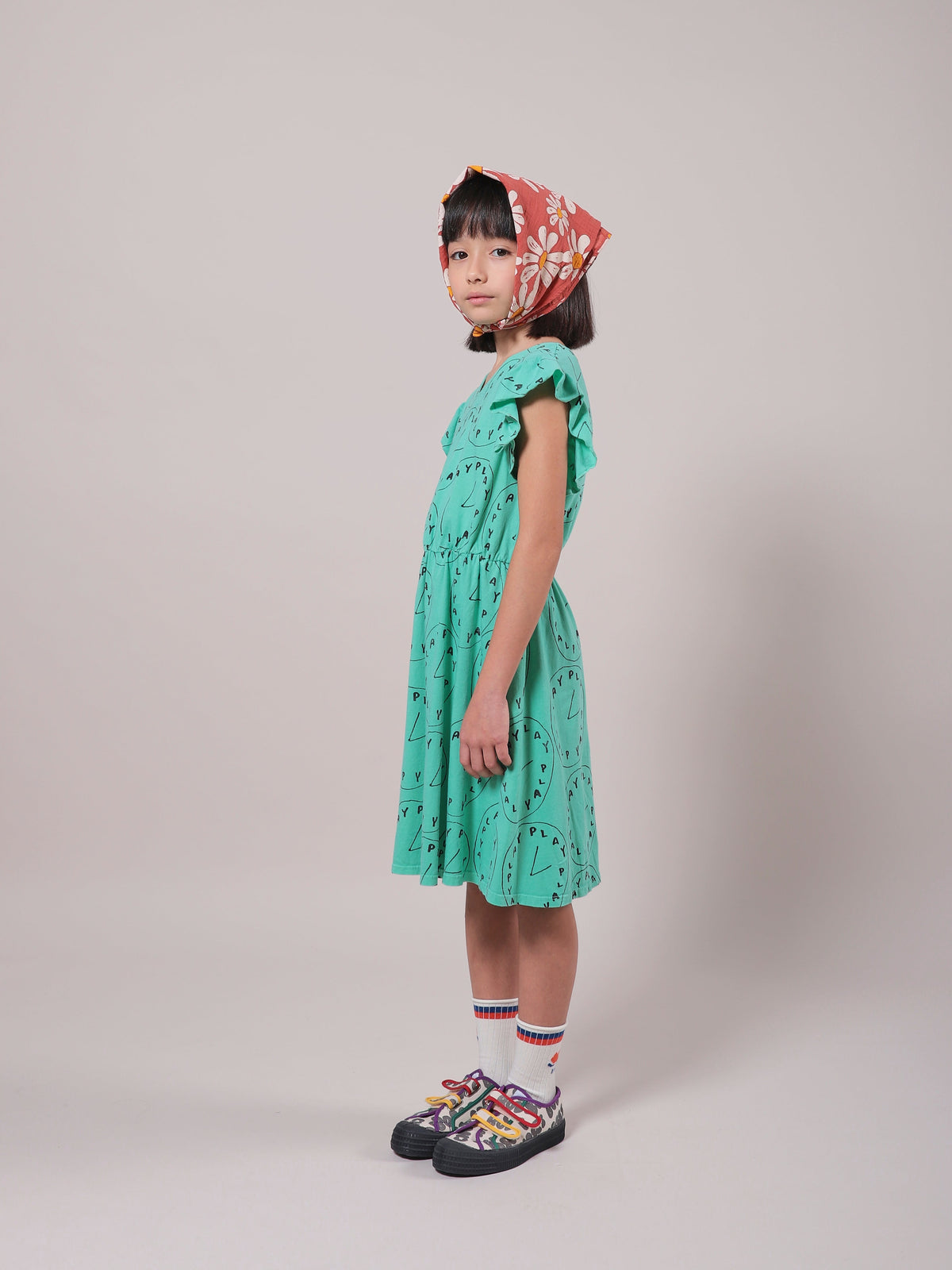 女童巧克力花朵长袜