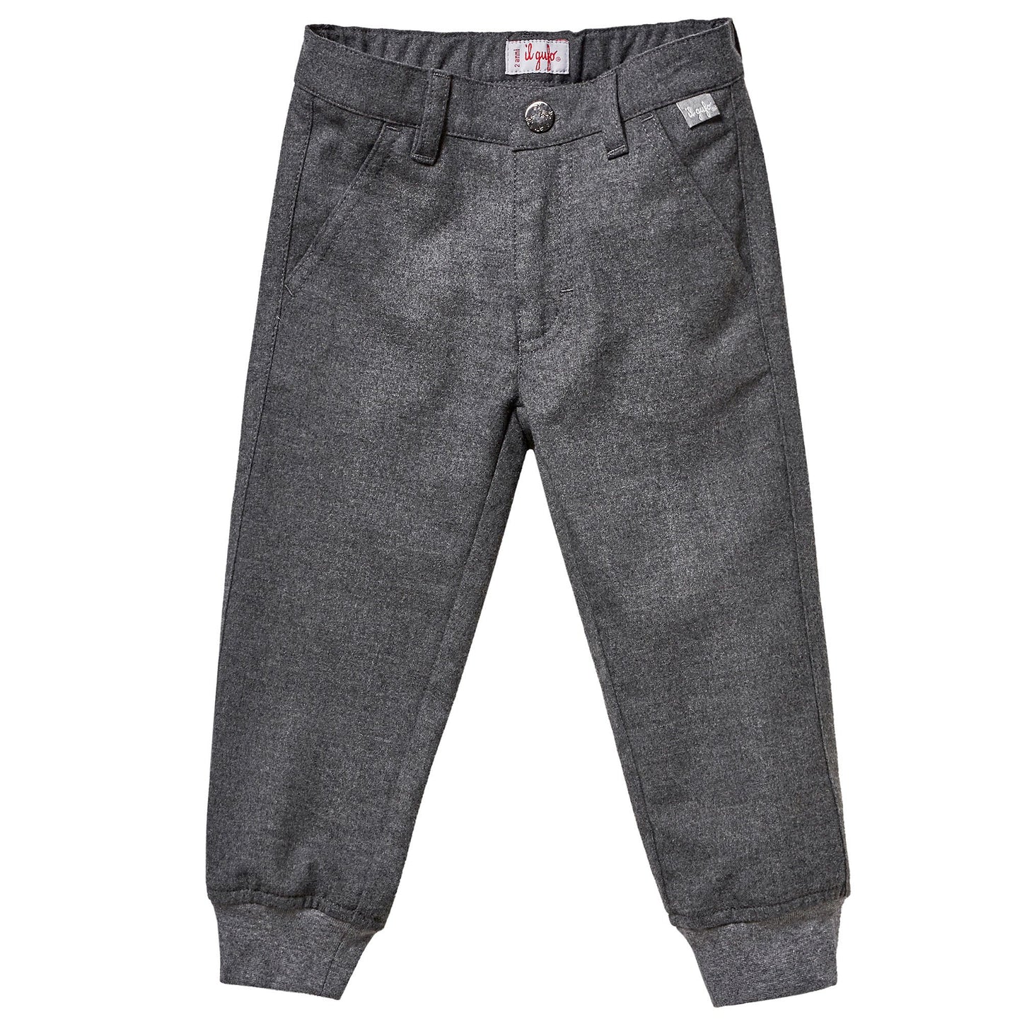 Boys Steel Grey Rib Cuffs Trouser
