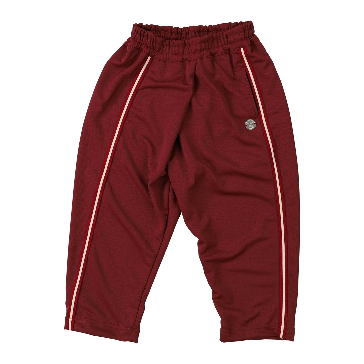 儿童酒红色棉长裤