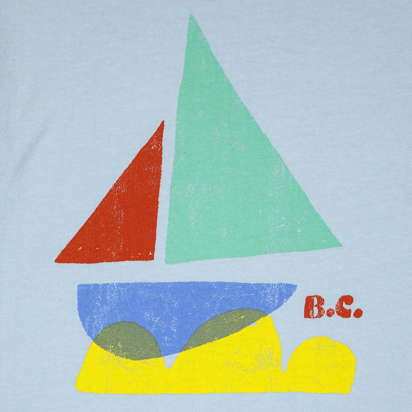 儿童浅蓝色印花棉T恤