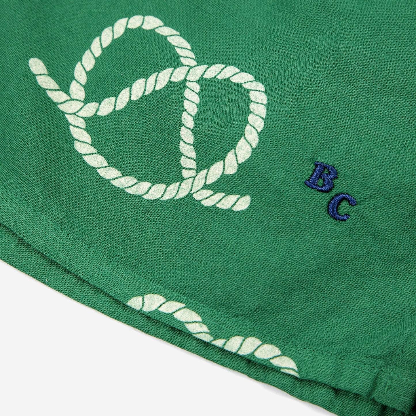 儿童绿色印花棉短裤