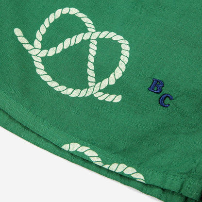 儿童绿色印花棉短裤