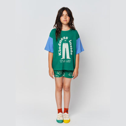 儿童绿色印花棉短裤