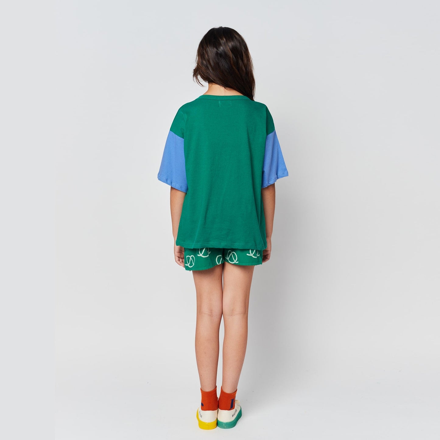 儿童绿色印花棉短裤