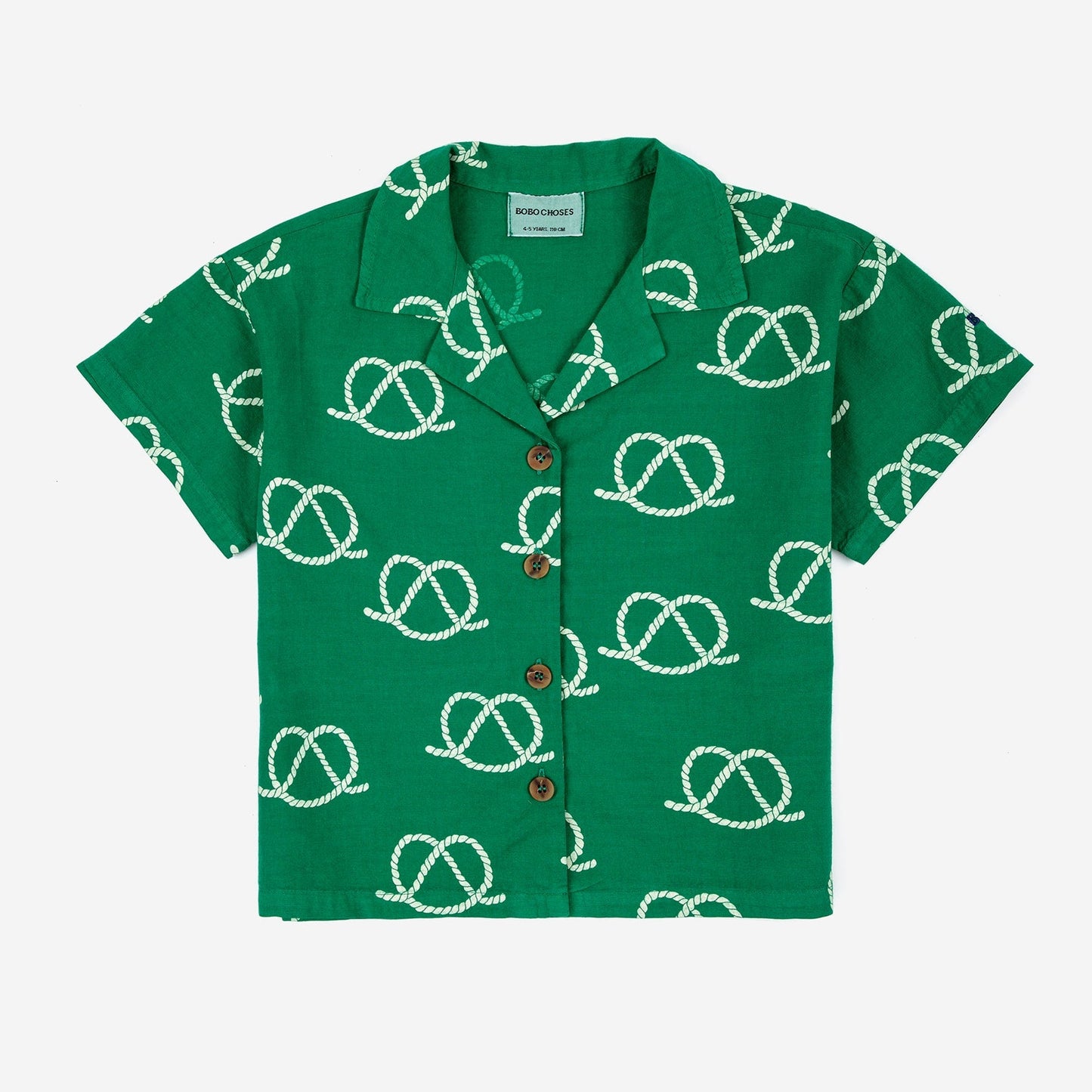 儿童绿色印花棉衬衫