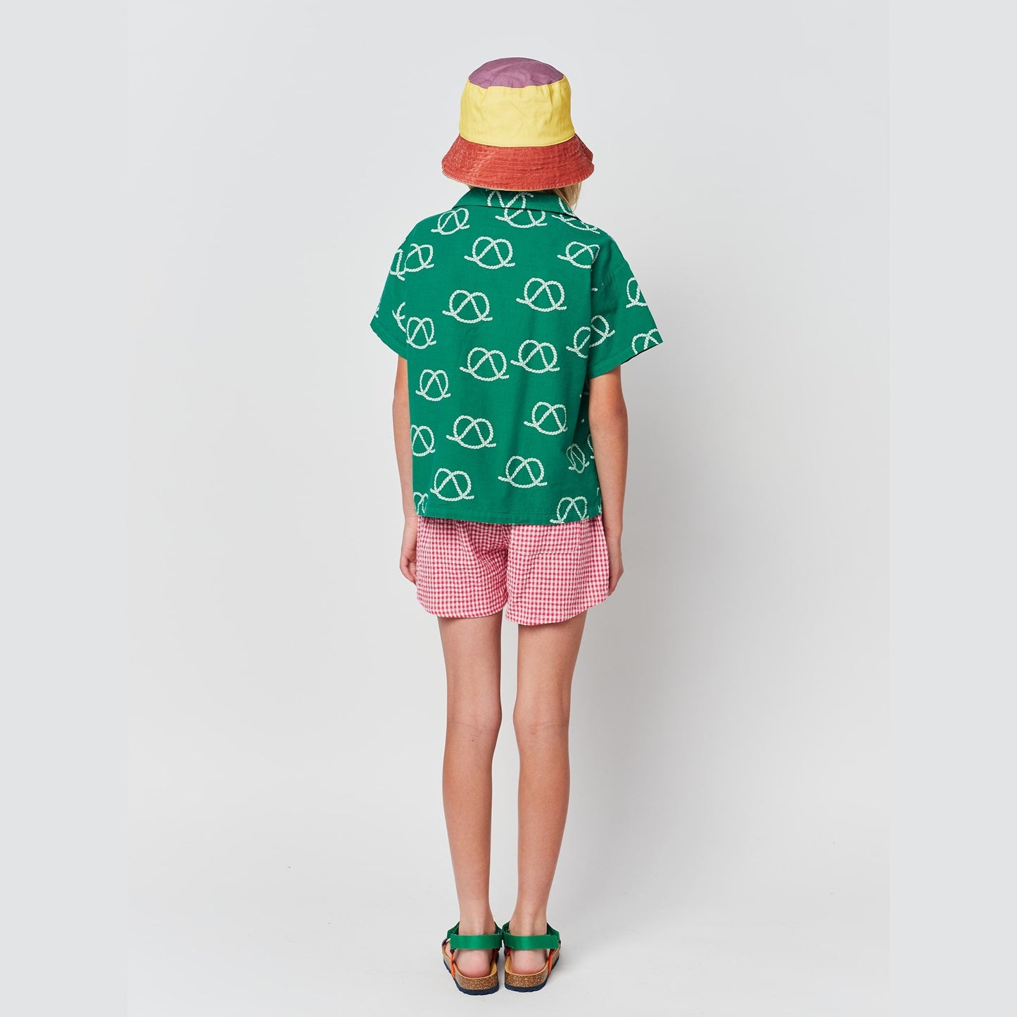 儿童绿色印花棉衬衫