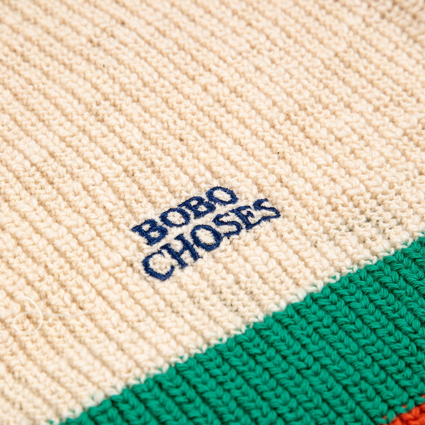 儿童米色条纹棉开衫