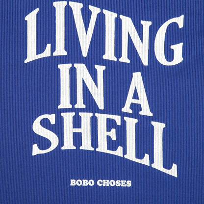 男童蓝色Logo游泳T恤