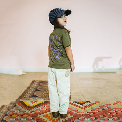 儿童军绿色Logo棉T恤