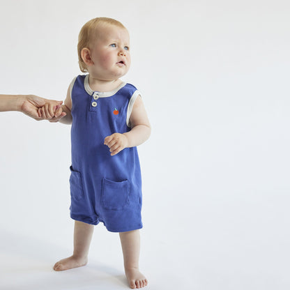 婴儿蓝色棉连体衣