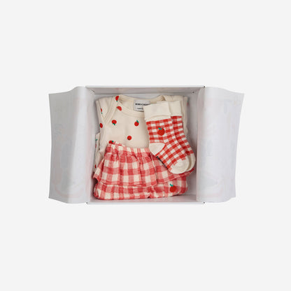 女婴白色连体衣套装(3件)