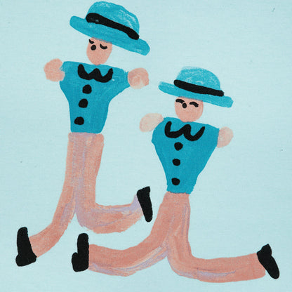 儿童浅蓝色印花棉T恤