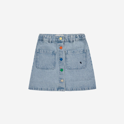 女童蓝色牛仔短裙