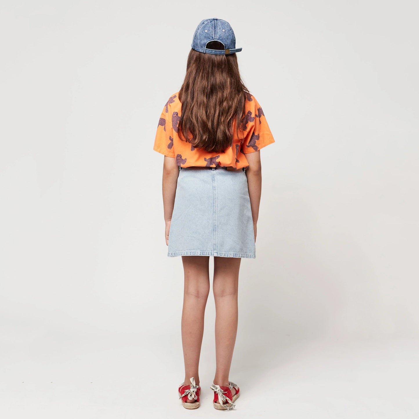 女童蓝色牛仔短裙