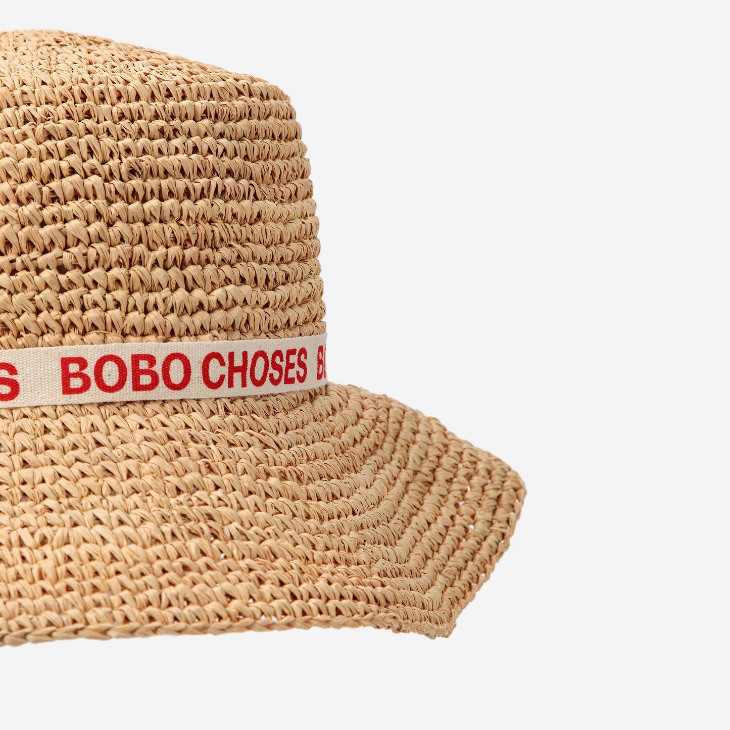 女童米色草编太阳帽