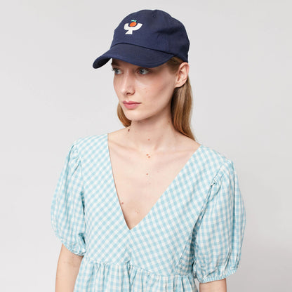 女士蓝色刺绣棒球帽