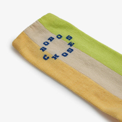 成人款黄色条纹棉袜