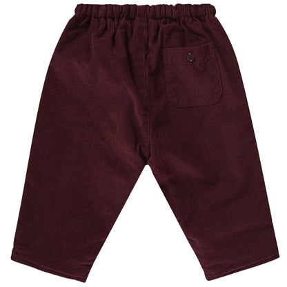 Baby Wine Red Stripe Cotton Trousers