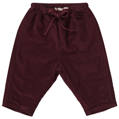Baby Wine Red Stripe Cotton Trousers