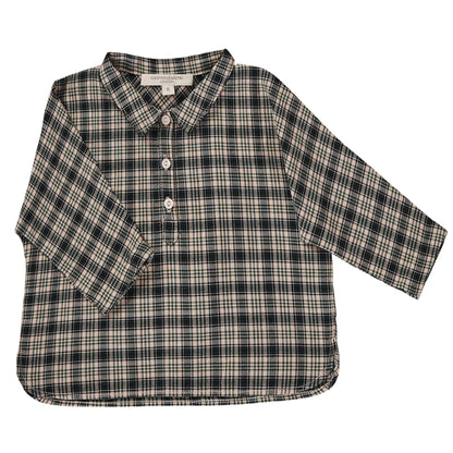 Baby Boys Grey Check Cotton Shirt