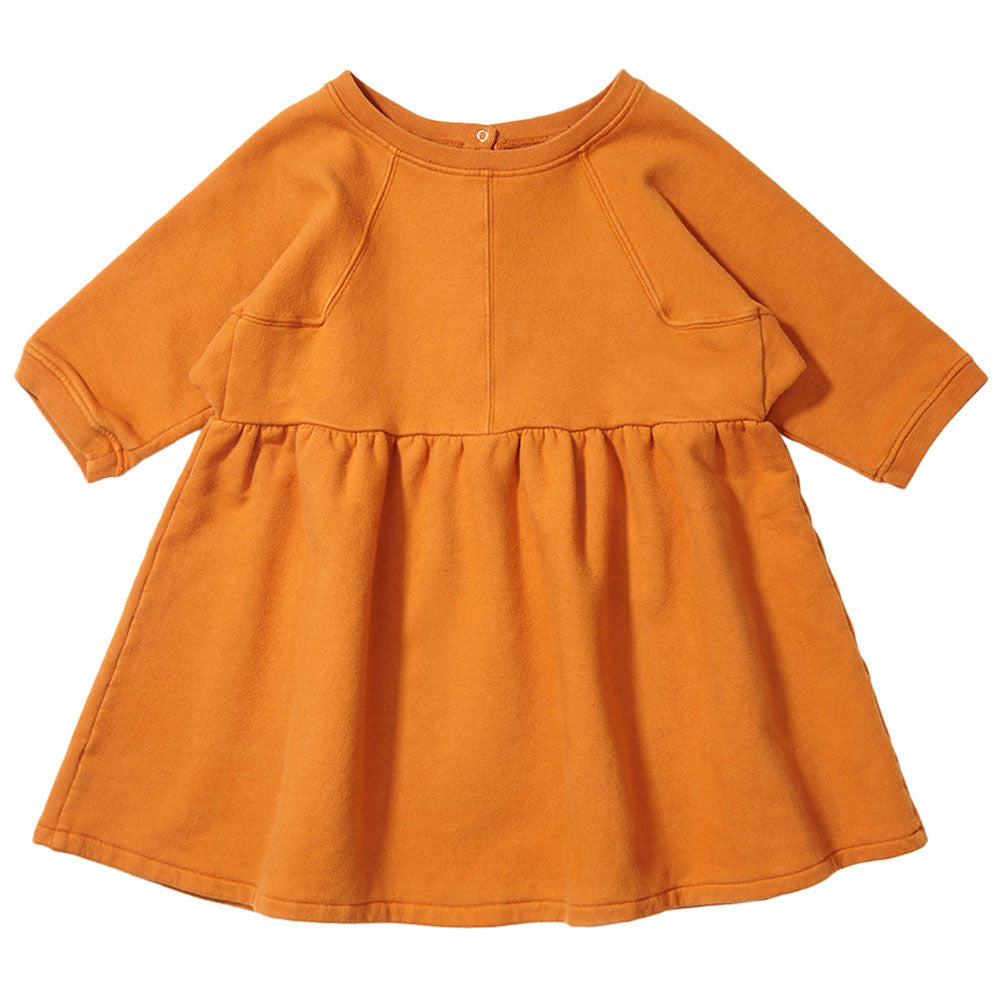 Girls Brown Cotton Jersey Woven Dress