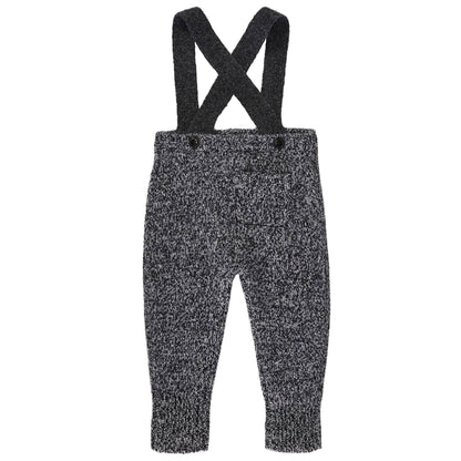 Baby Black Knitted Wool Dungaree