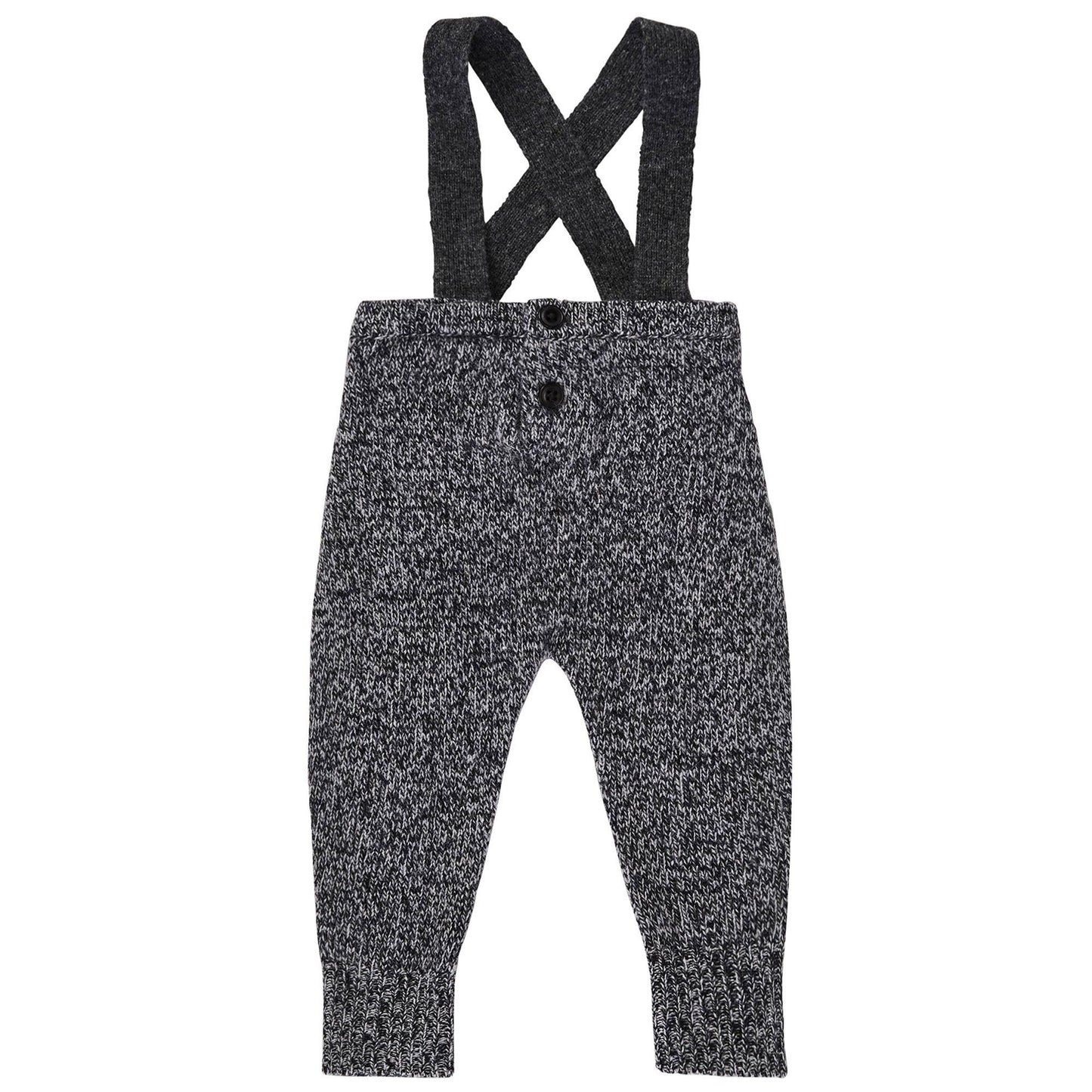 Baby Black Knitted Wool Dungaree