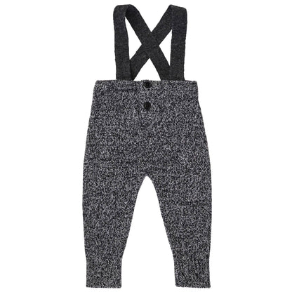 Baby Black Knitted Wool Dungaree