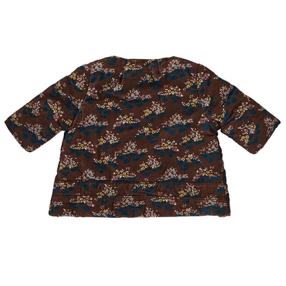 Baby Wine Red Velvet Flower printed Cotton Jacket